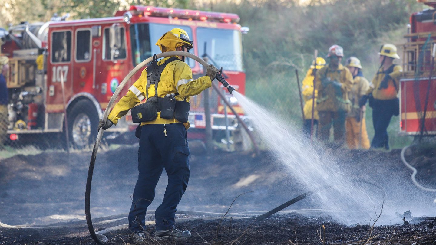 Fire crews tackle house fire in Soledad Canyon