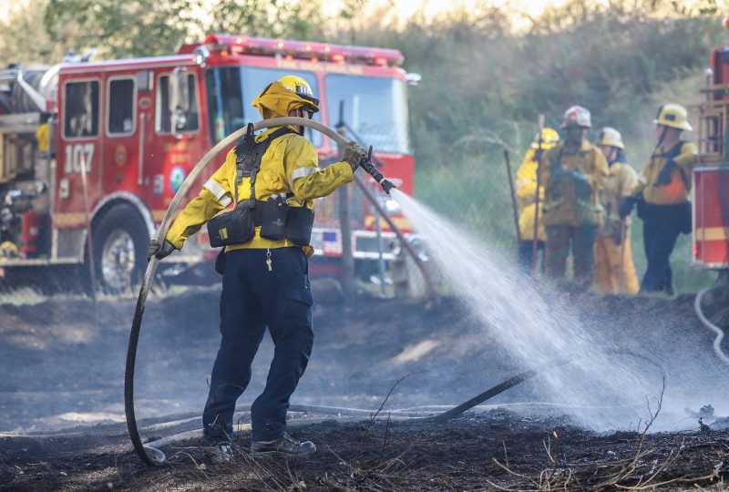 Fire crews tackle house fire in Soledad Canyon