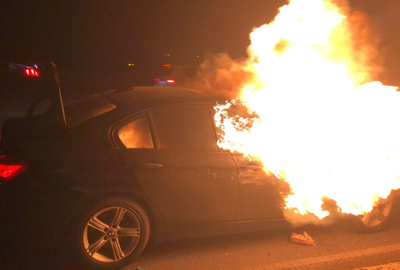 Sightseeing brothers safe after flames engulf car on Interstate 5