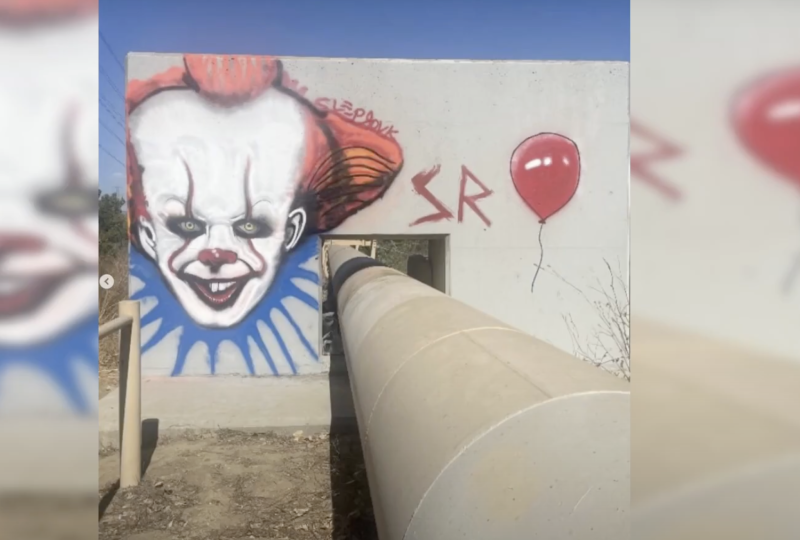 Graffiti featuring horror movie icons continues to appear across the Santa Clarita Valley